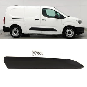 Fits Berlingo Partner Doblo Proace Combo 2018- Front Door Moulding W/ Clips O/S Black