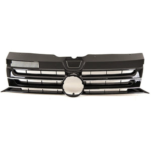 Fits VW Transporter T5.1 2010- Front Bumper Centre Grille Sportline Gloss Black With Chrome