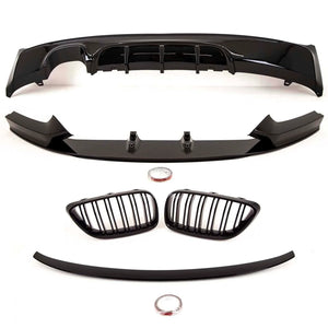 Fits BMW 2 Series F22 2014-2021 Aero Body Kit Front Splitter Rear Diffuser Twin Exhaust Kidney Grilles Boot Spoiler Gloss Black