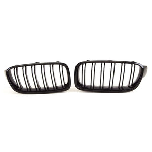 Fits BMW 3 Series F30 F31 2012-2018 Front Kidney Grilles Double Slats Gloss Black
