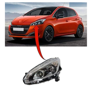 Fits Peugeot 208 Hatch 5Dr 2015- 3Dr 2015-2018 Headlight Headlamp Black Type Passenger Side Not Gti Models