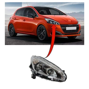 Fits Peugeot 208 Hatch 5Dr 2015- 3Dr 2015-2018 Headlight Headlamp Black Type Driver Side Not Gti Models
