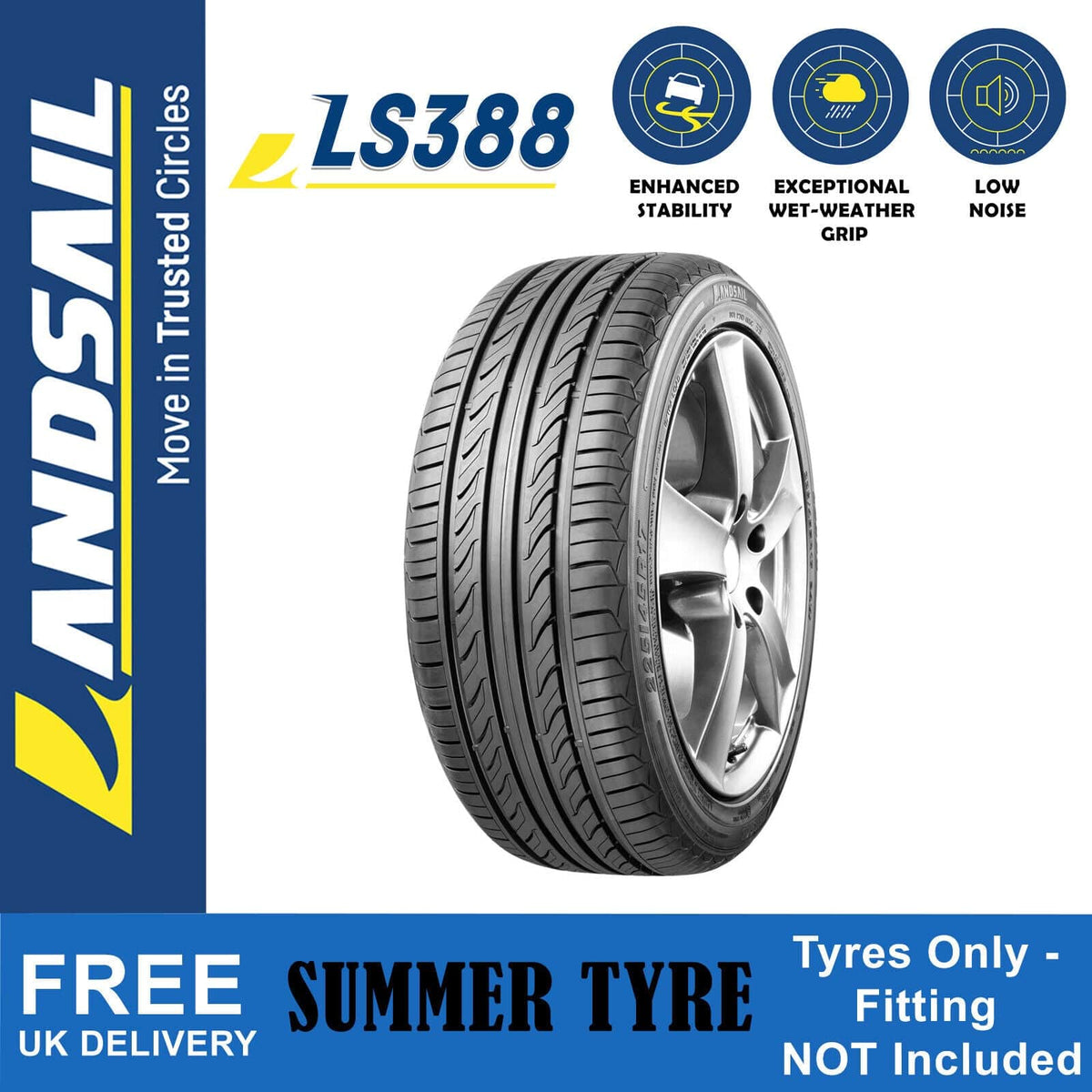 145 70 R13 Landsail Tyre 145 70 13 71T LS388 Summer EB Rated 70Db