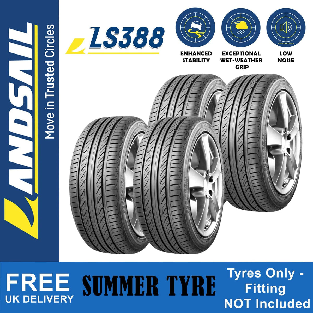 175 70 R13 Landsail Tyres 175 70 13 82T LS388 Summer EB Rated 69Db x4