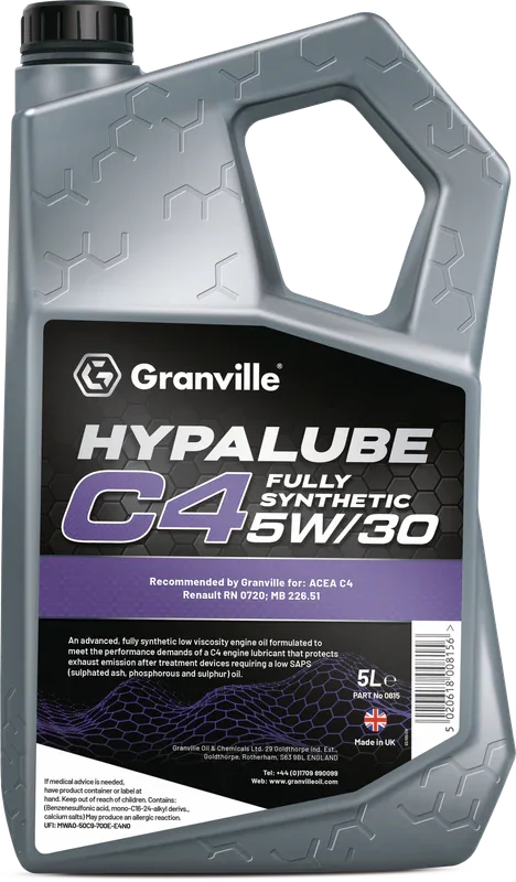 Granville Oil Hypalube C4 5W30 5L 0815 - image 2