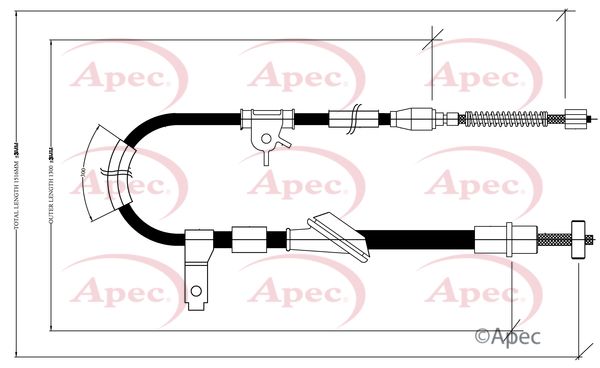 Apec Handbrake Cable CAB1445 - image 2