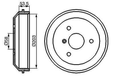 Brake Drums Pair Rear Bosch 0986477103 - tradevehicleparts.co.uk