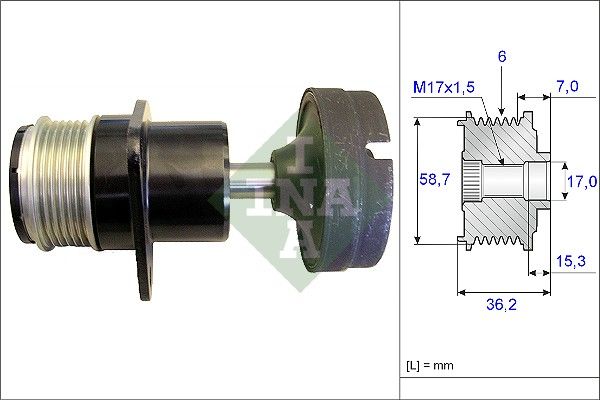 INA Overrunning Alternator Pulley 535015710 - image 2