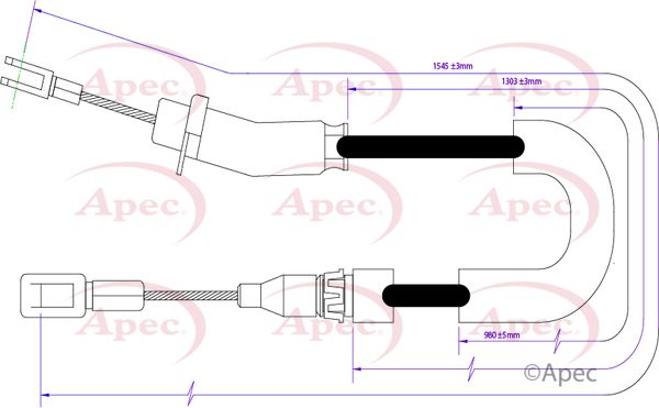 Apec Handbrake Cable CAB1285 - image 2