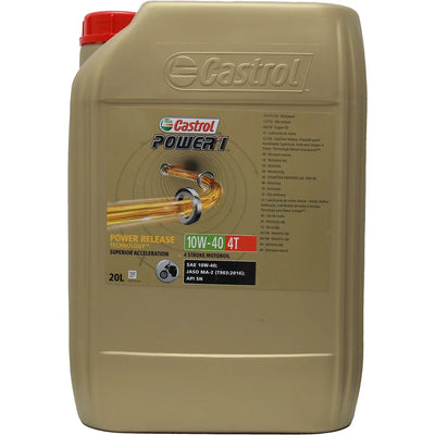 Castrol POWER1 4T 10W-40 Part Synthetic Engine Oil 20L - tradevehicleparts.co.uk