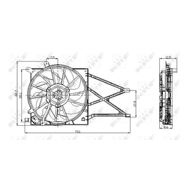 NRF Engine Cooling Radiator Fan 47015A - image 2