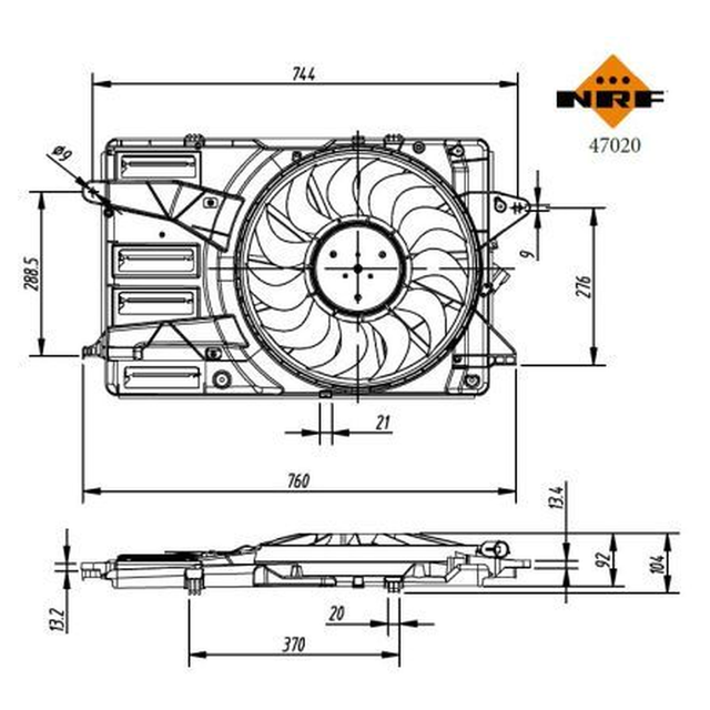 NRF Engine Cooling Radiator Fan 47020B - image 2