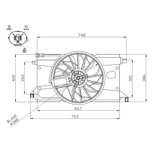 NRF Engine Cooling Radiator Fan 47961A - image 5