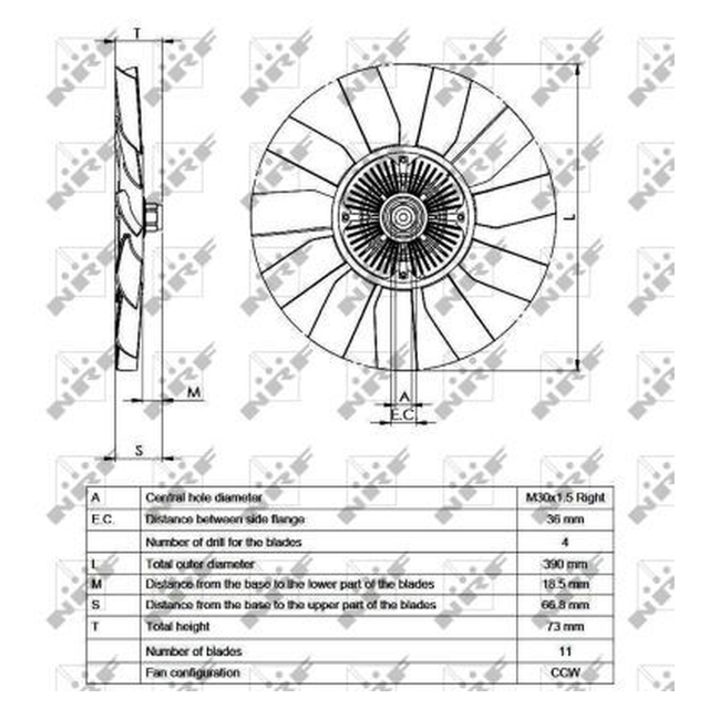 NRF Radiator Fan Clutch 49563A - image 2