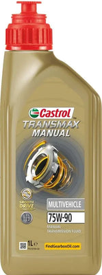 Castrol TRANSMAX MANUAL Multivehicle Manual Transmission Fluid 75W-90 1L - tradevehicleparts.co.uk