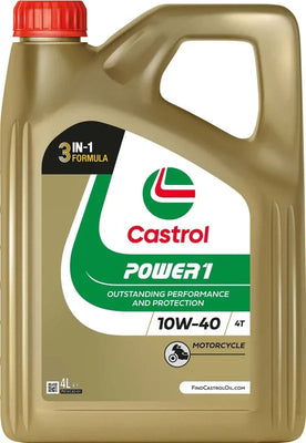 Castrol POWER1 4T 10W-40 Part Synthetic Engine Oil 4L - tradevehicleparts.co.uk