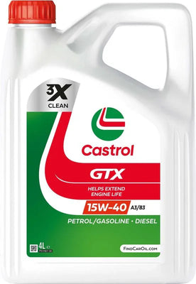 Castrol GTX 15W-40 A3/B3 Mineral Engine Oil 4L - tradevehicleparts.co.uk