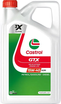 Castrol GTX 15W-40 A3/B3 Mineral Engine Oil 5L - tradevehicleparts.co.uk