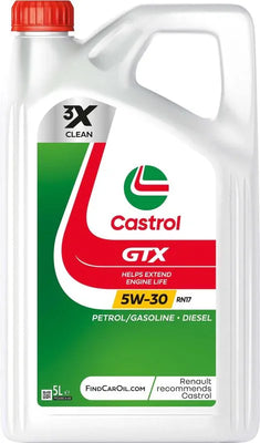 Castrol GTX 5W-30 RN17 Fully Synthetic Engine Oil 5L - tradevehicleparts.co.uk