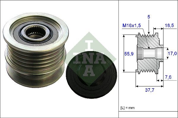 INA Overrunning Alternator Pulley 535016910 - image 2