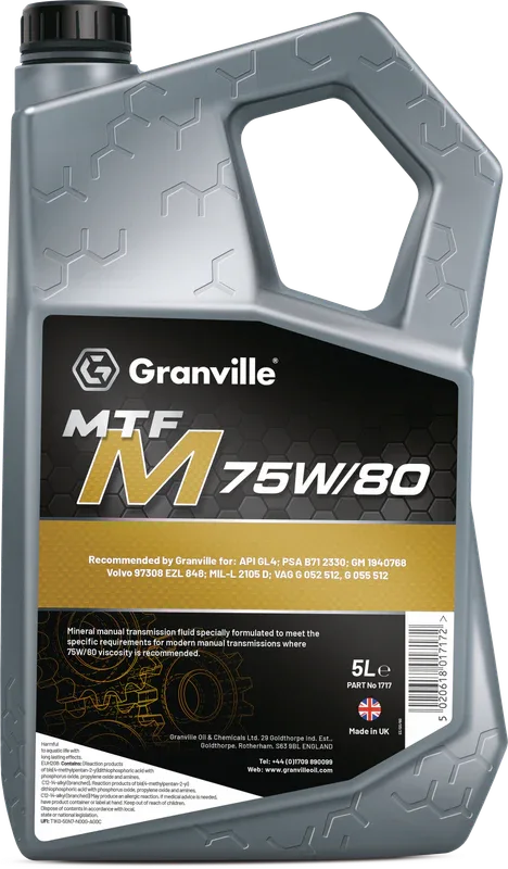 Granville Mtf M 75W80 Mineral Gear Oil 5L 1717A - image 2