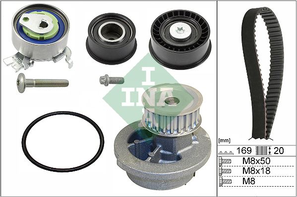 INA Timing Belt Kit & Water Pump 530007830 - image 2