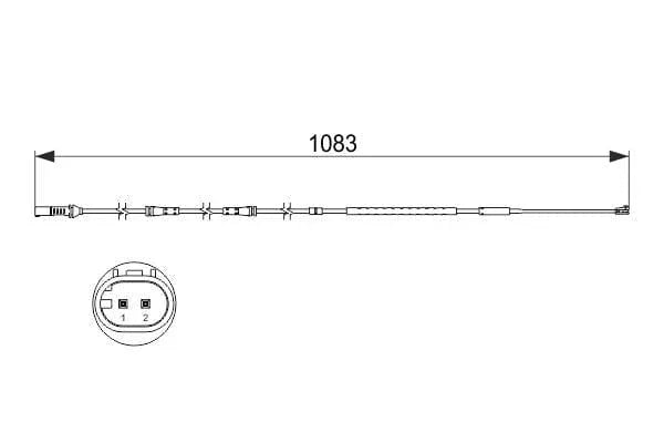 Bosch Brake Pad Wear Indicator Sensor Warning Contact Wire Front 1987473500 - image 2