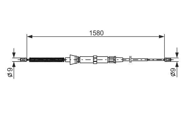 Bosch Handbrake Parking Brake Cable Rear Left or Right 1987477806 - image 2