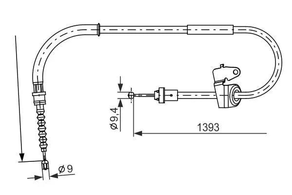 Bosch Handbrake Parking Brake Cable Rear Left 1987482227 - image 2