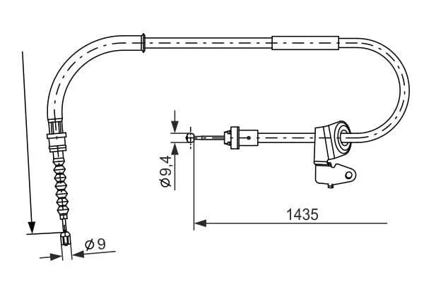 Bosch Handbrake Parking Brake Cable Rear Right 1987482230 - image 2