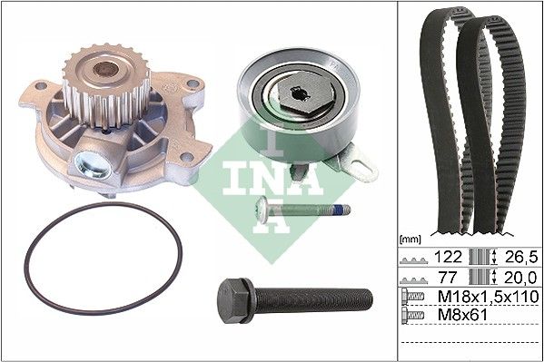 INA Timing Belt Kit & Water Pump 530040630 - image 2