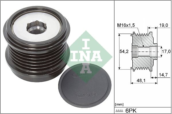 INA Overrunning Alternator Pulley 535031010 - image 2