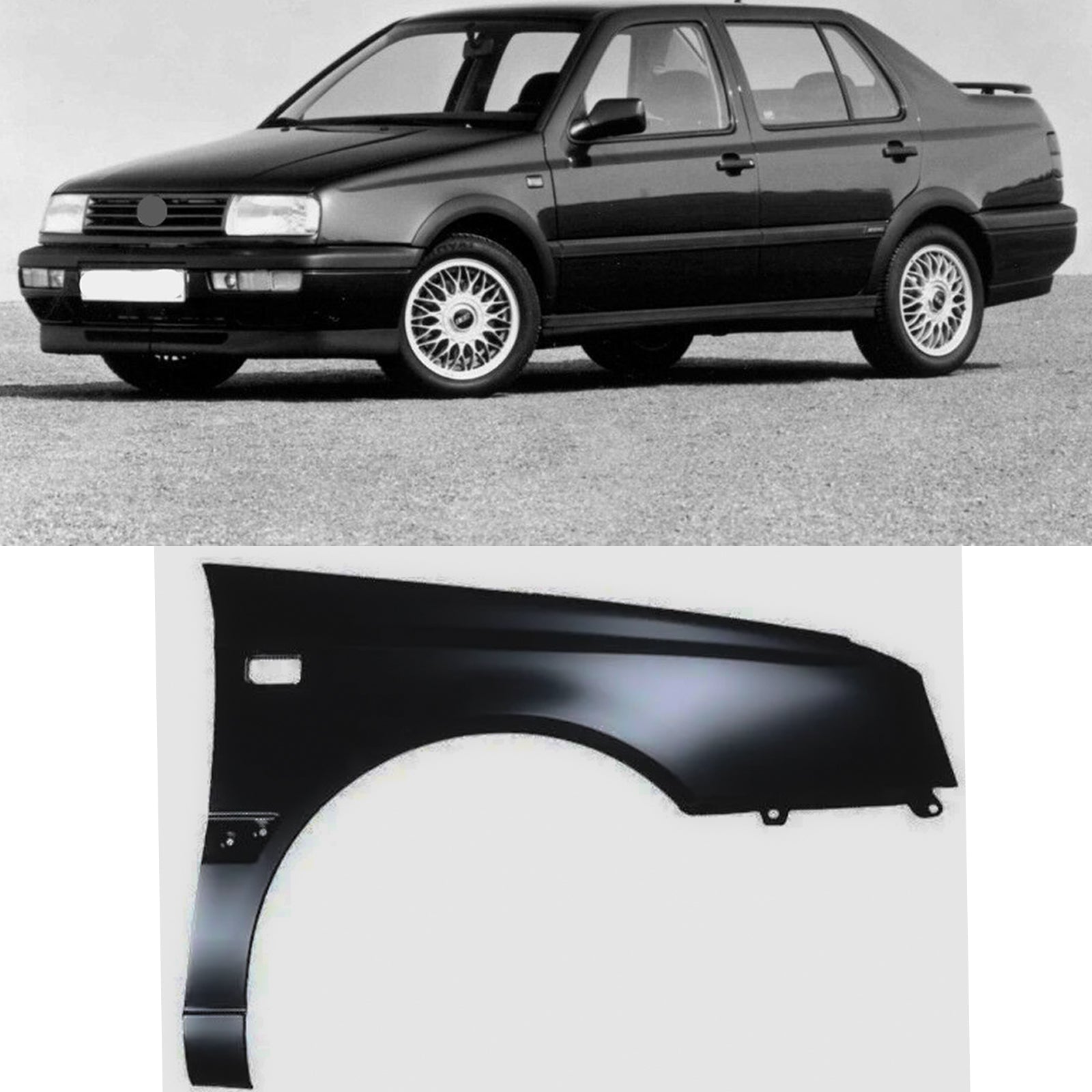 Fits VW Vento 1992-1997 Front Wing Primed With Round Lamp Hole Driver Side