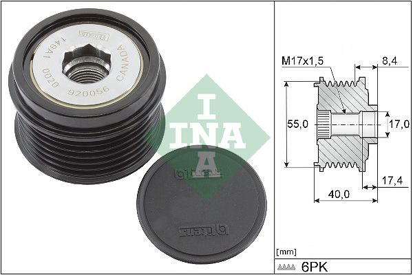 INA Overrunning Alternator Pulley 535033610 - image 2