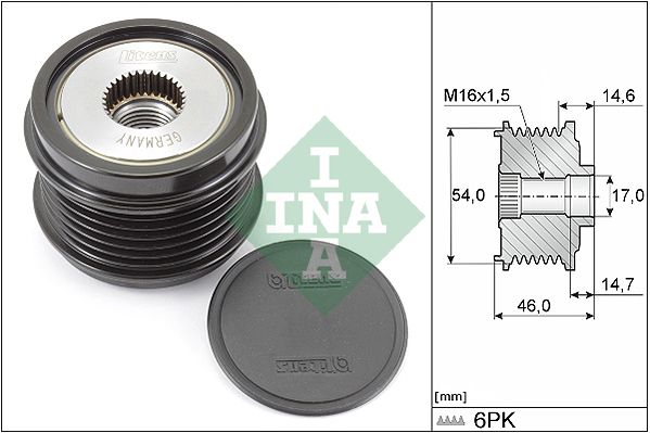 INA Overrunning Alternator Pulley 535030810 - image 2