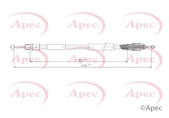 Apec Handbrake Cable CAB1758 - image 2