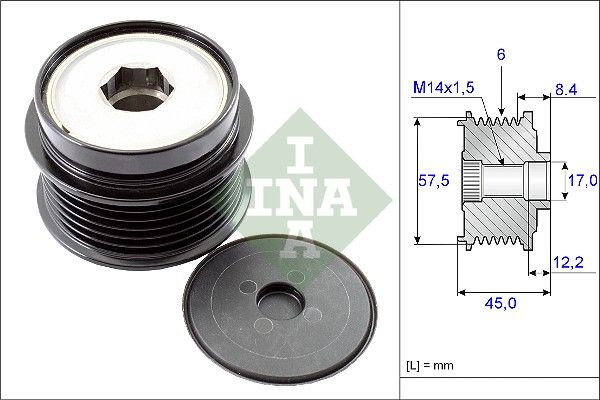 INA Overrunning Alternator Pulley 535017410 - image 2