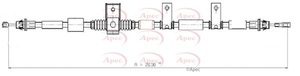 Apec Handbrake Cable CAB1619 - image 2