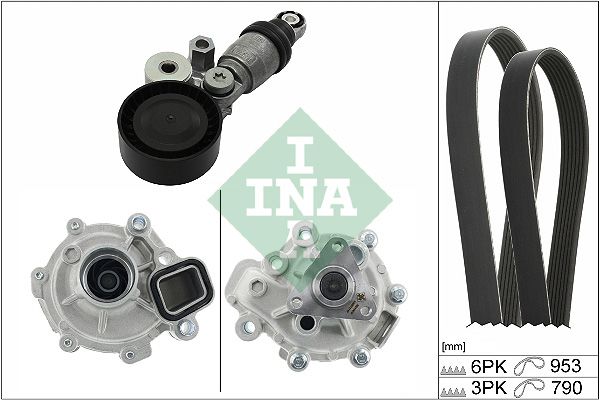 INA Water Pump & Drive Belt Kit 529037130 - image 2