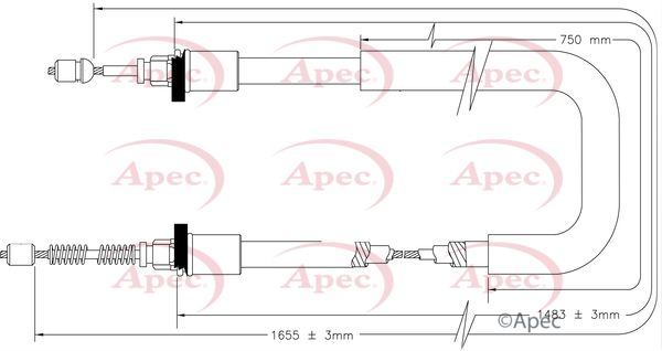 Apec Handbrake Cable CAB1616 - image 2