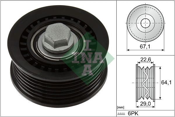 INA Drive Belt Deflection Guide Pulley 532107610 - image 2