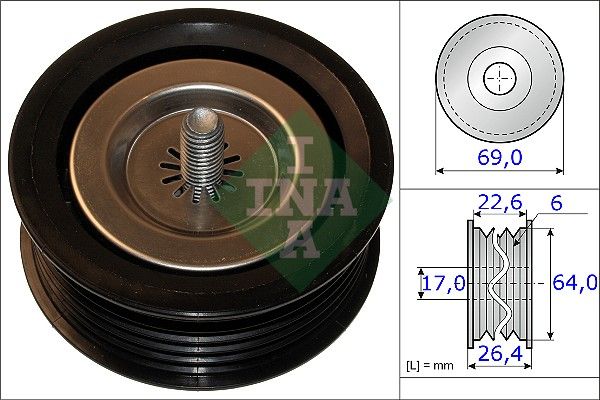 INA Drive Belt Deflection Guide Pulley 532067110 - image 2