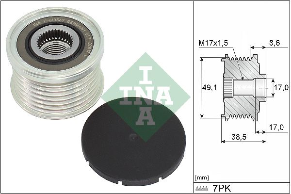 INA Overrunning Alternator Pulley 535034410 - image 2