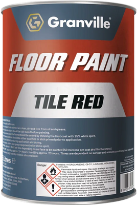 Granville Tile Red Floor Paint 5 Litre 3000C - tradevehicleparts.co.uk
