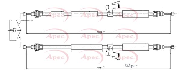 Apec Handbrake Cable CAB1620 - image 2