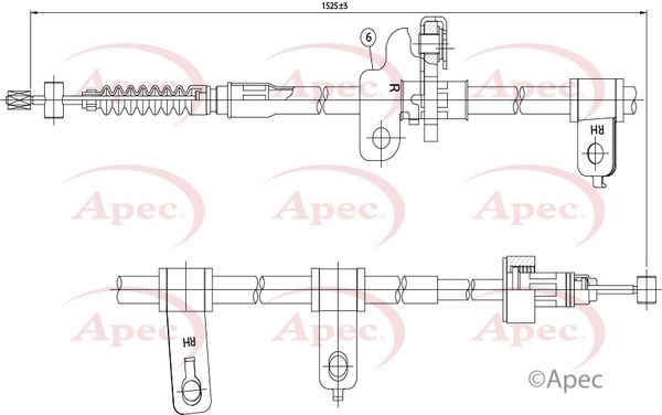 Apec Handbrake Cable CAB1086 - image 2