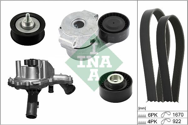 INA Water Pump & Drive Belt Kit 529030130 - image 2