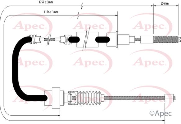 Apec Handbrake Cable CAB1527 - image 2