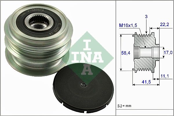 INA Overrunning Alternator Pulley 535026910 - image 2
