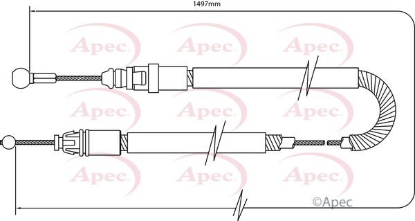 Apec Handbrake Cable CAB1493 - image 2